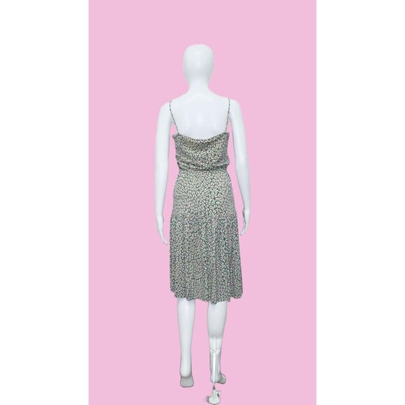 1970s DVF DIANE von FÜRSTENBERG Floral Print. Blue, Green, and Orange. Sleeveles - Picture 4 of 10